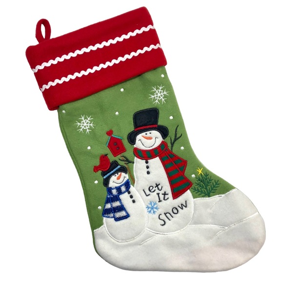 Let It Snow Snowman Christmas Stocking - Picture 11 of 11